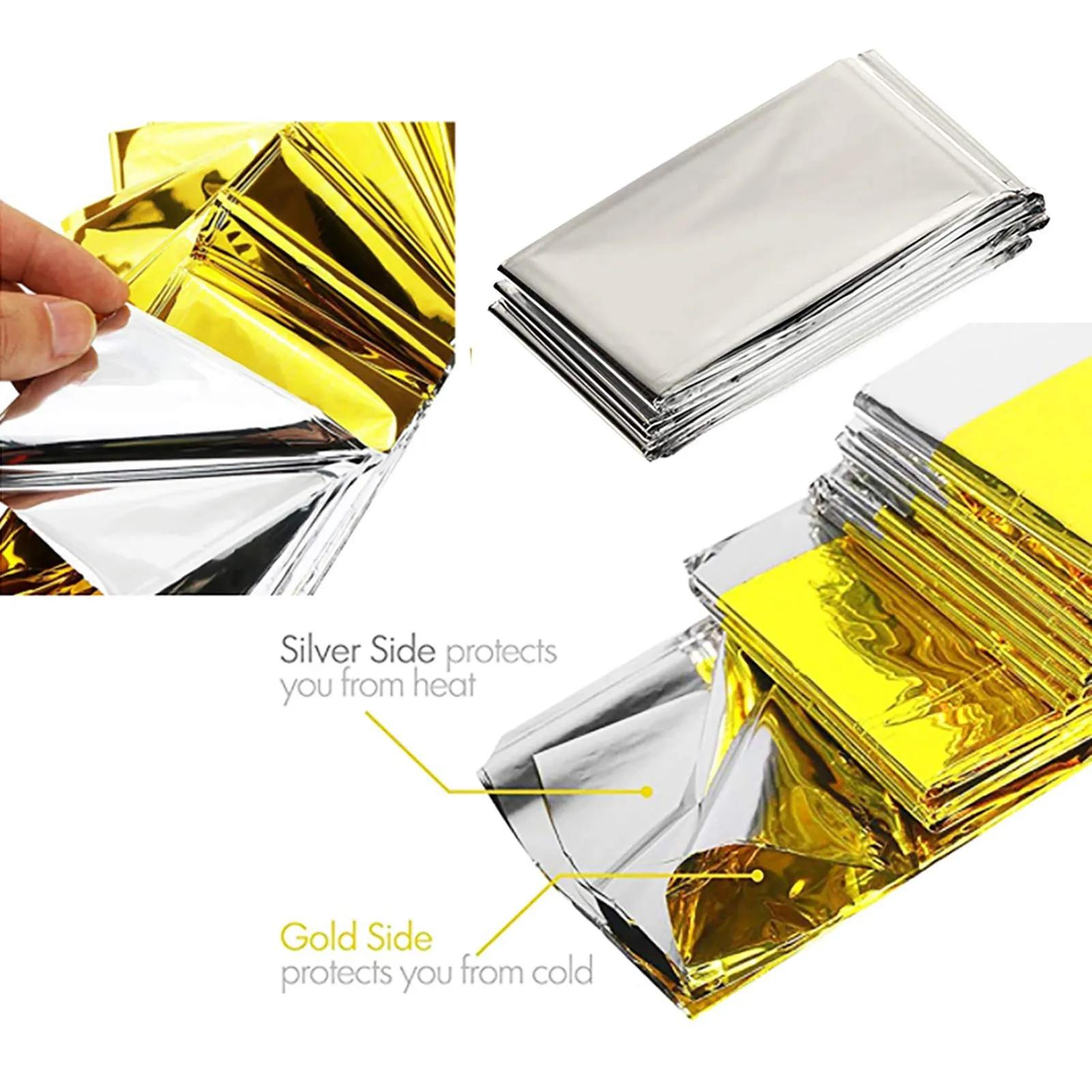 10 x Thermal Emergency Road Protection Blanket Windproof Cold Resistant
