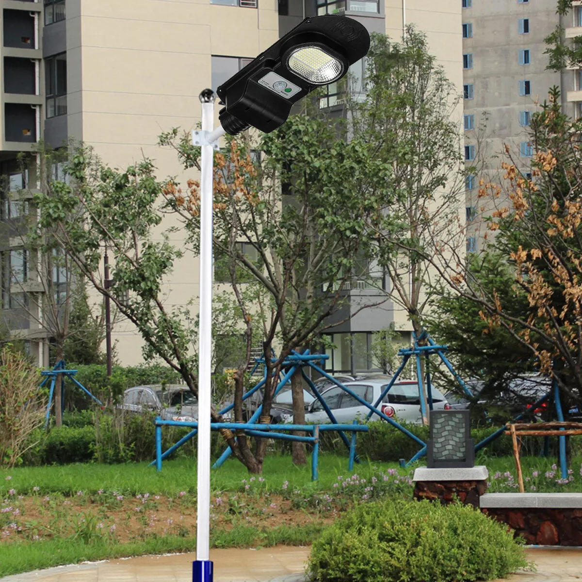 100W 108LED Solar Wall Street Light 500LM PIR Motion Sensor Lamp Outdoor Garden W/ Remote