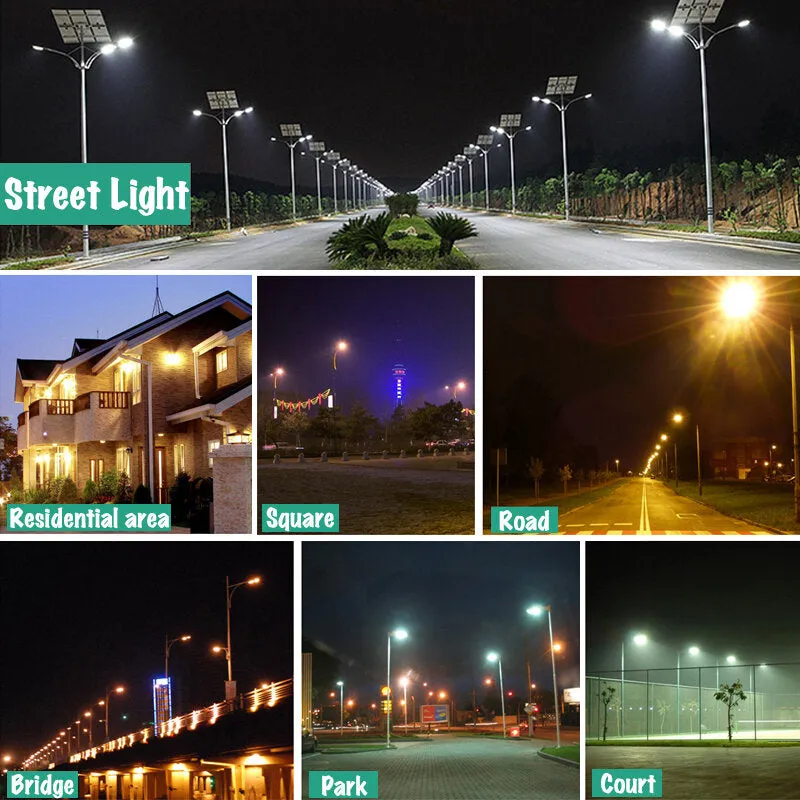 100W 108LED Solar Wall Street Light 500LM PIR Motion Sensor Lamp Outdoor Garden W/ Remote