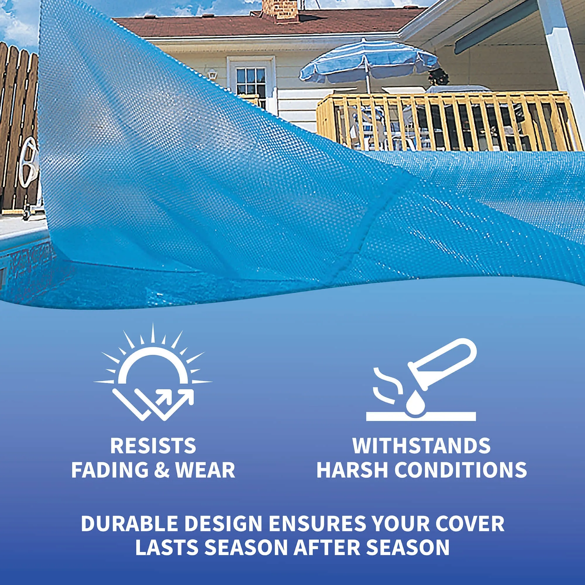12-mil Solar Blanket for Rectangular In-Ground Pools – Blue