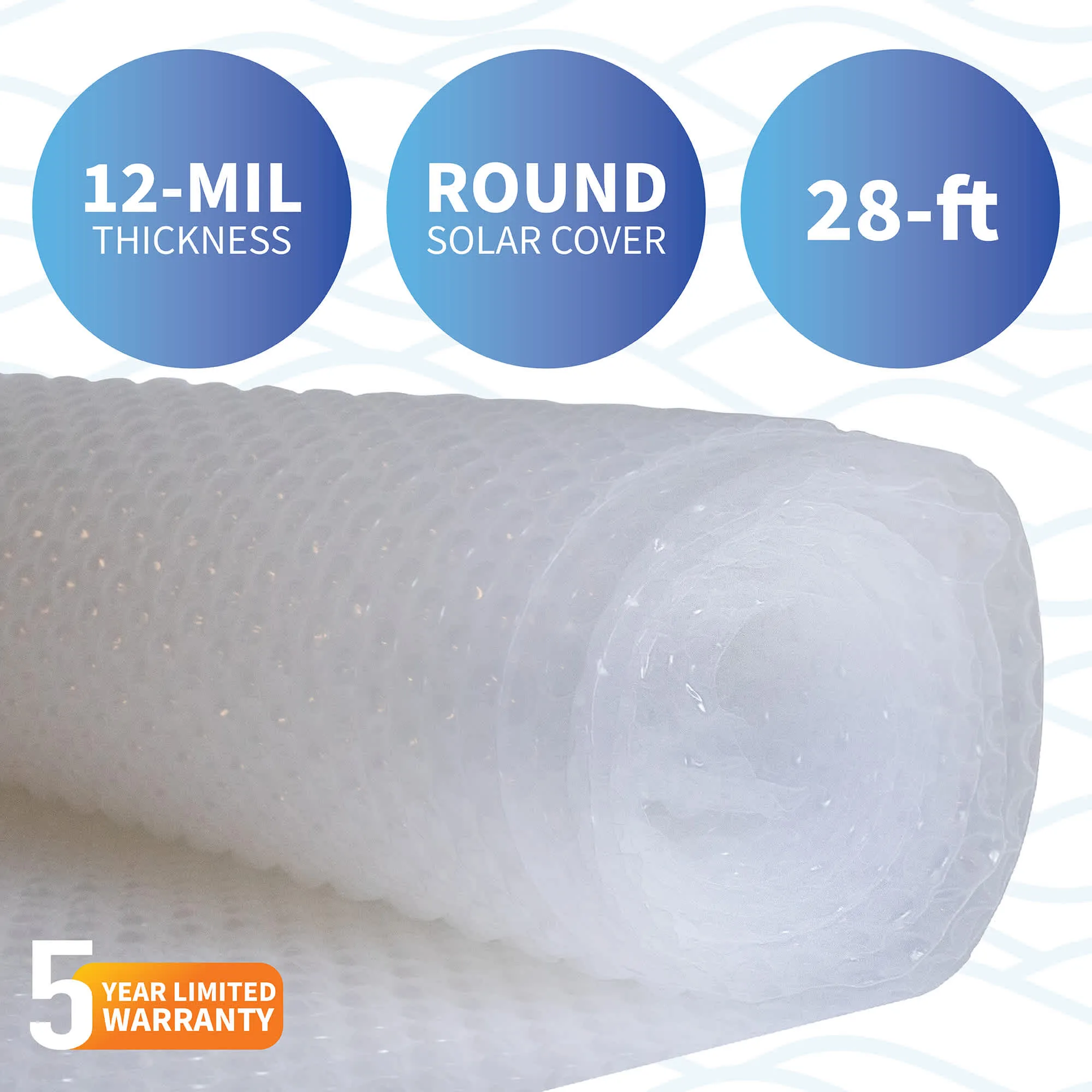 12-mil Solar Blanket for Round Above-Ground Pools - Clear
