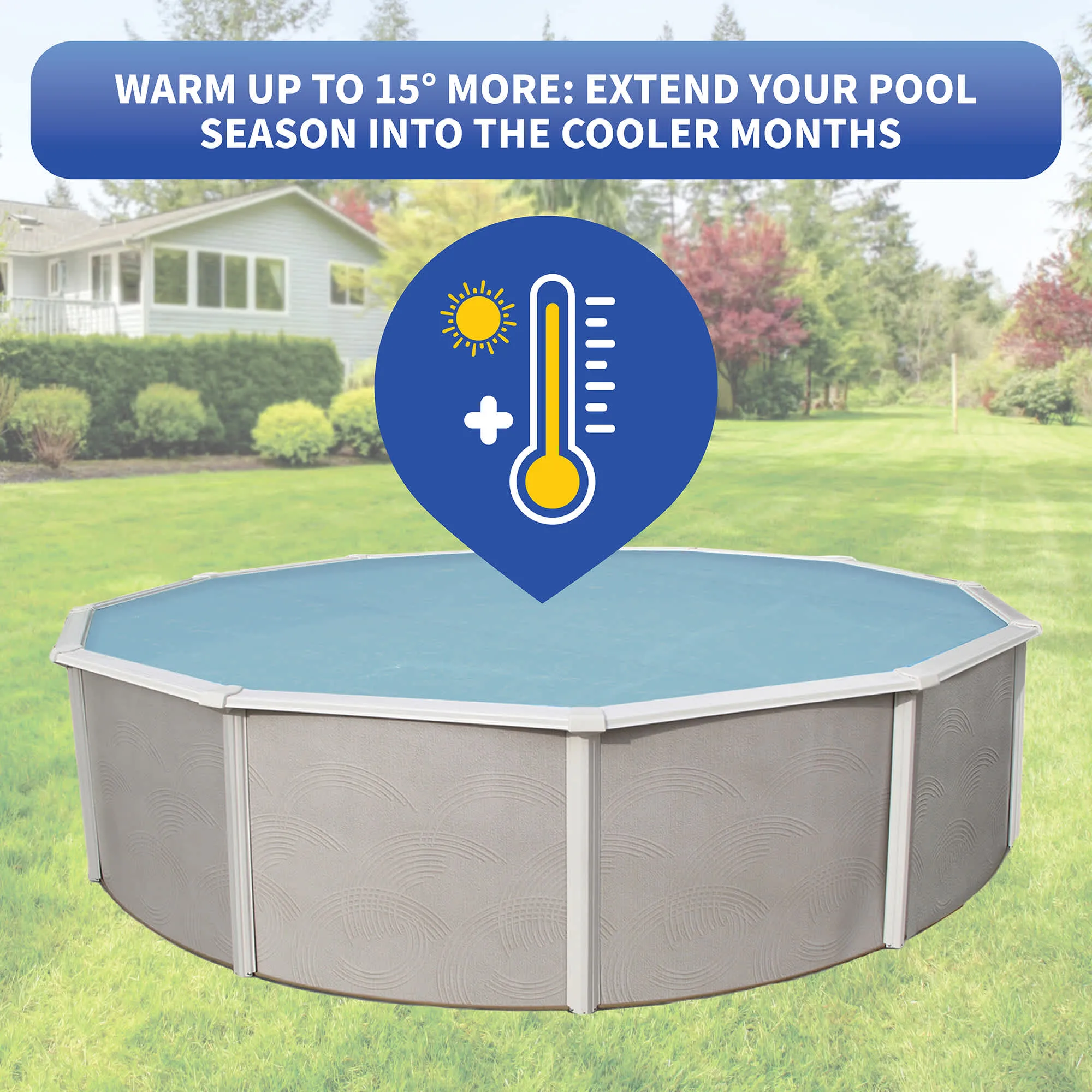 12-mil Solar Blanket for Round Above-Ground Pools - Clear