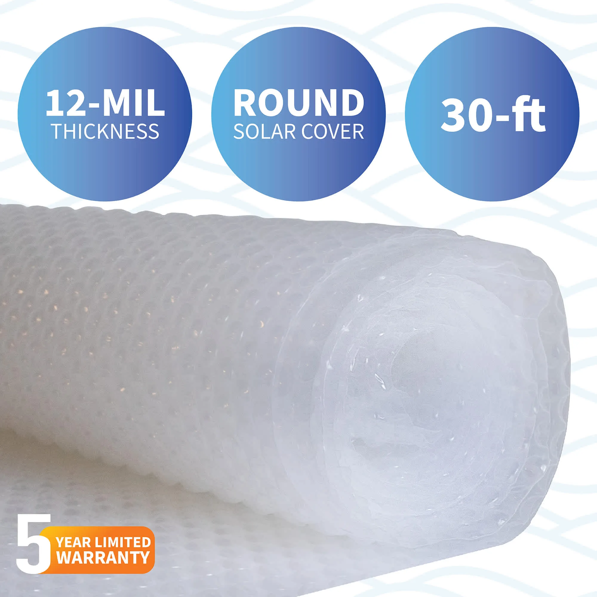 12-mil Solar Blanket for Round Above-Ground Pools - Clear