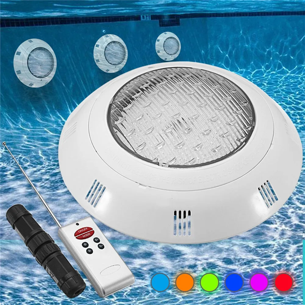 18W RGB LED Swimming Pool Light Underwater Waterproof Remote Control Wall Mounted Night Light