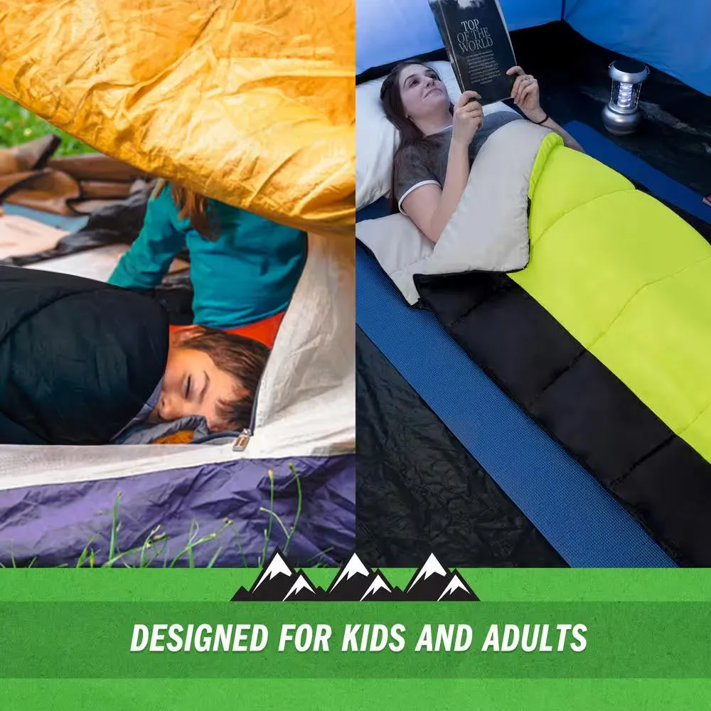 2-Season Otter Tail Sleeping Bag with Carrying Bag in Neon Green