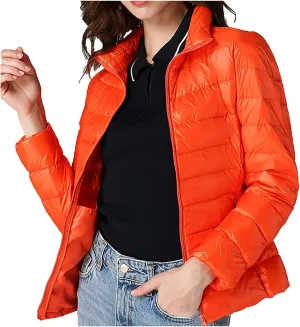 2024 Temperament Solid Puffer Coat for Womens Long Sleeve Comfort Down Coat Stand Collar Thick Warm Overcoat Daily Suit