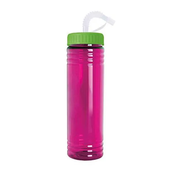 24 Oz. Slim Fit Water Bottle With Straw Lid (Q865422)