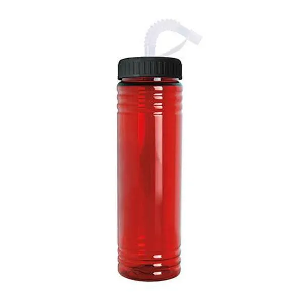 24 Oz. Slim Fit Water Bottle With Straw Lid (Q865422)