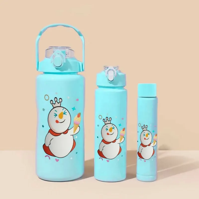 3PCS Water Bottle with Two Straws5594-15121(Fresh Green)
