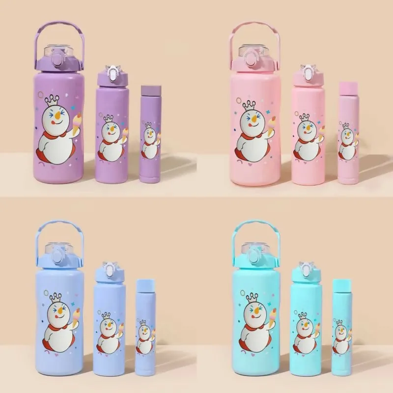3PCS Water Bottle with Two Straws5594-15121(Fresh Green)