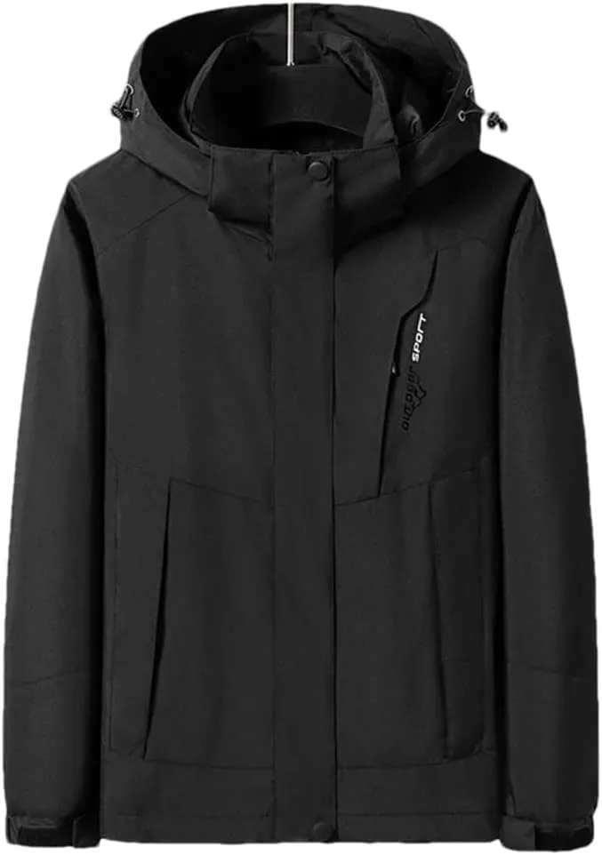 Adhdyuud Men Autumn Outdoor Charge Clothing Thin Climbing Suit Breathable Hooded Detachable Coat