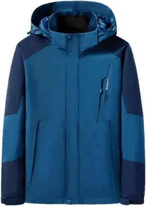 Adhdyuud Men Autumn Outdoor Charge Clothing Thin Climbing Suit Breathable Hooded Detachable Coat