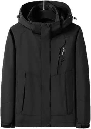 Adhdyuud Men Autumn Outdoor Charge Clothing Thin Climbing Suit Breathable Hooded Detachable Coat