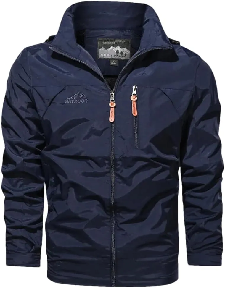 Adhdyuud Men Outdoor Sports Hiking Camping Fishing Coat Breathable Quick Drying Hooded Jackets