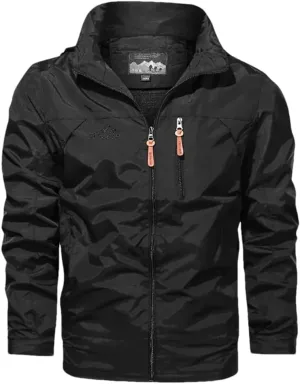 Adhdyuud Men Outdoor Sports Hiking Camping Fishing Coat Breathable Quick Drying Hooded Jackets
