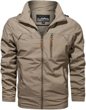 Adhdyuud Men Outdoor Sports Hiking Camping Fishing Coat Breathable Quick Drying Hooded Jackets
