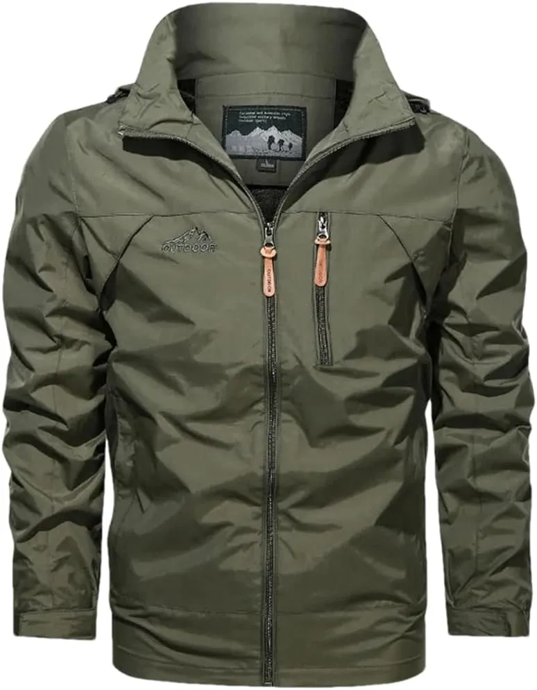 Adhdyuud Men Outdoor Sports Hiking Camping Fishing Coat Breathable Quick Drying Hooded Jackets