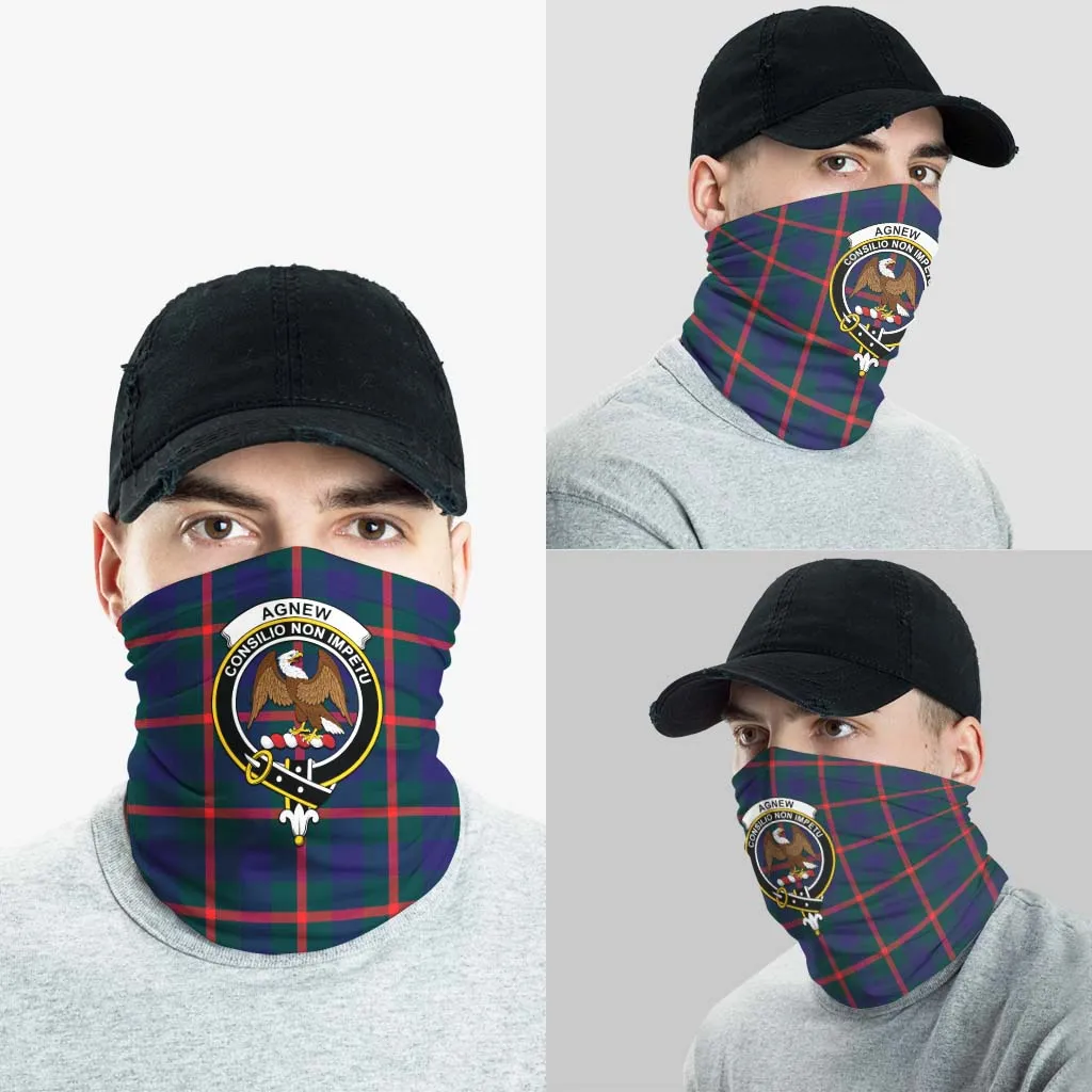 Agnew Tartan Neck Gaiters, Tartan Bandanas, Tartan Head Band with Family Crest