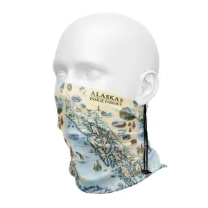 Alaska Inside Passage Map Neck Gaiters