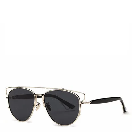 Alessa Aviator Sunglasses - Black Silver
