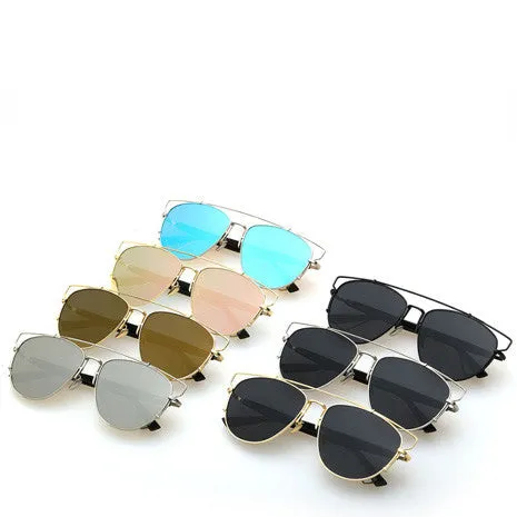 Alessa Aviator Sunglasses - Black Silver