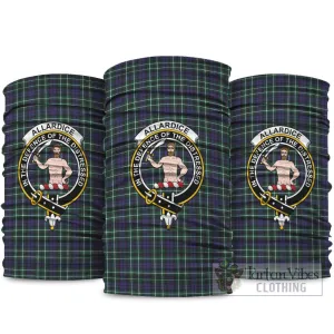 Allardice Tartan Neck Gaiters, Tartan Bandanas, Tartan Head Band with Family Crest