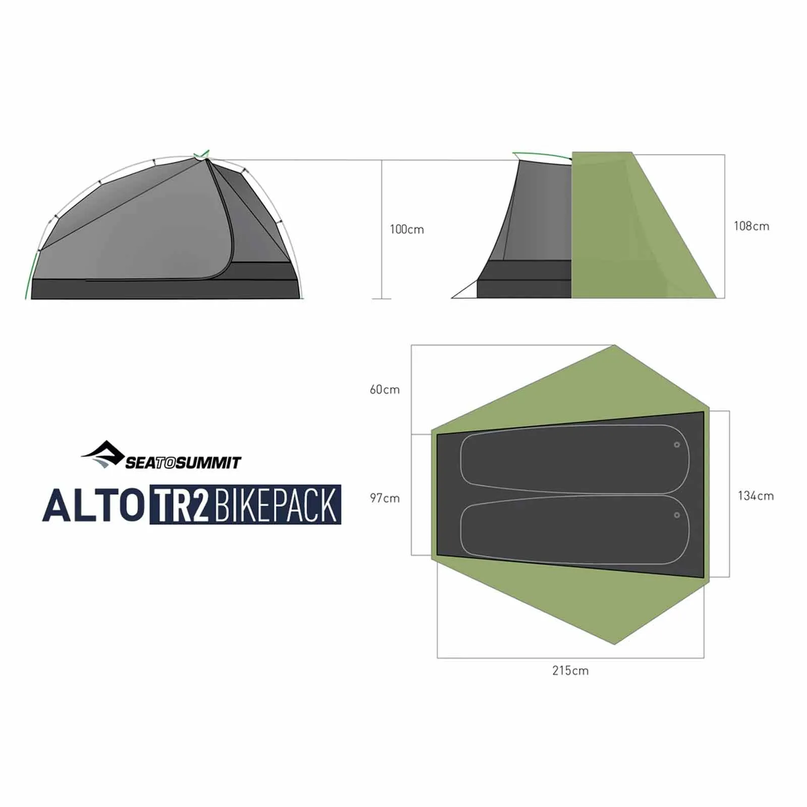 Alto Bikepacking TR2 Tent - Two Person Bike Lightweight Hiking