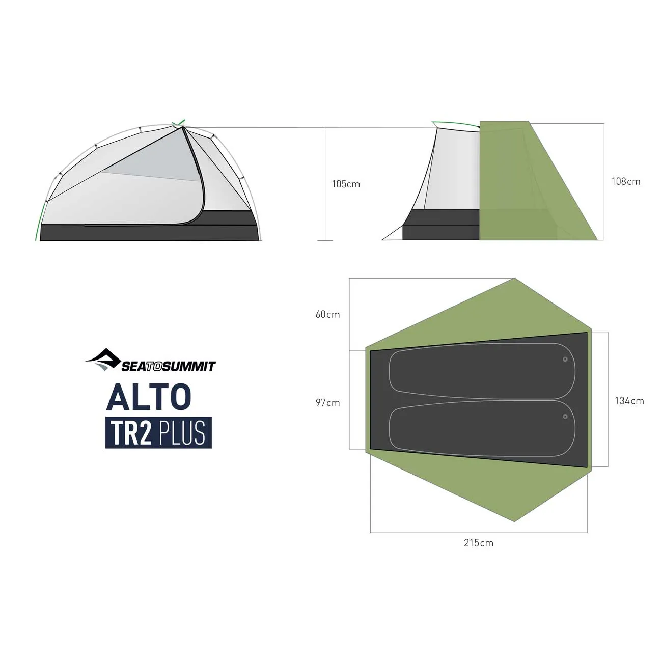 Alto TR2 Plus Tent - Two Person Lightweight Hiking