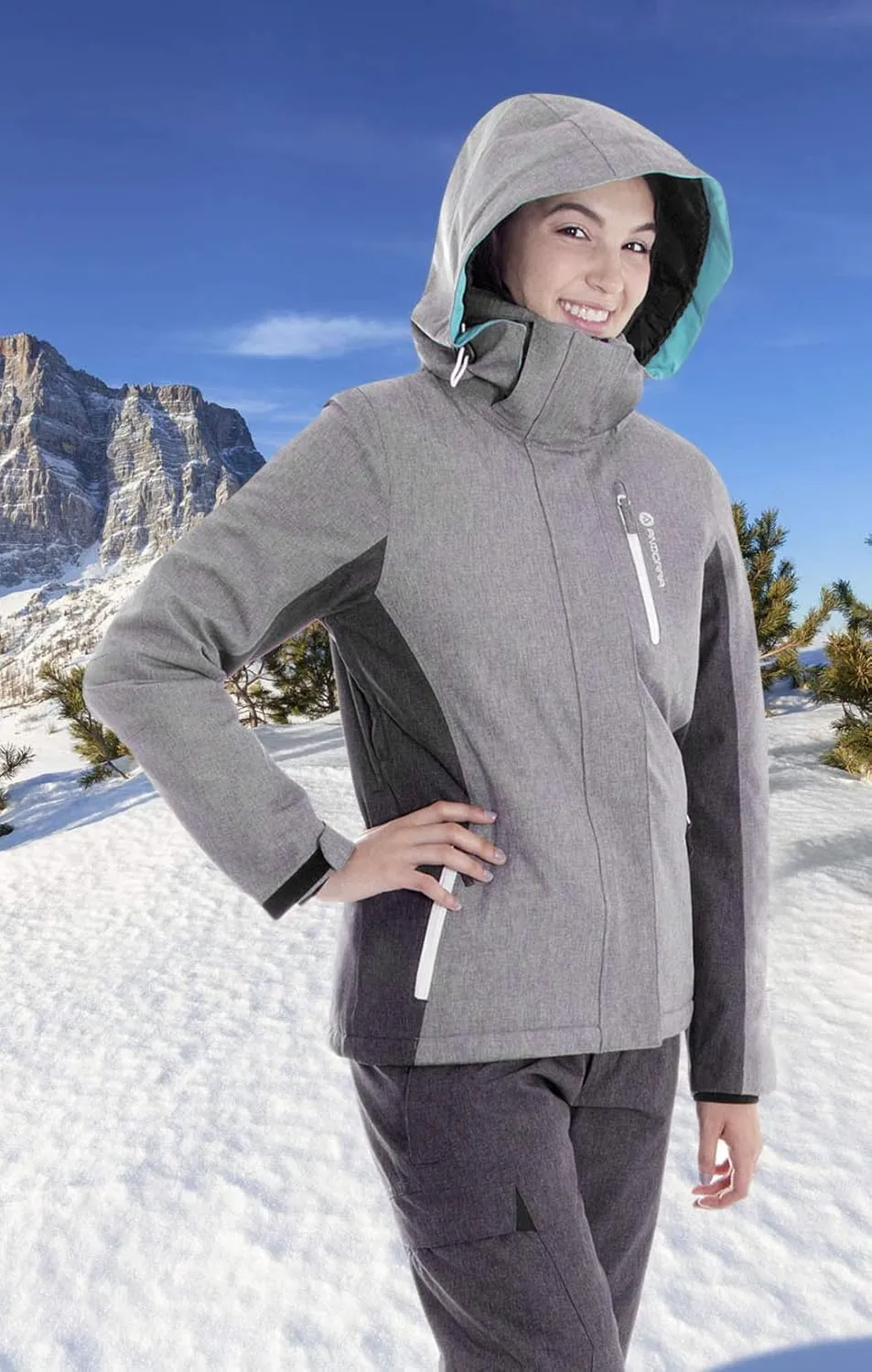 ANDORRA Women's Performance Insulated Ski Jacket with Zip-Off Hood