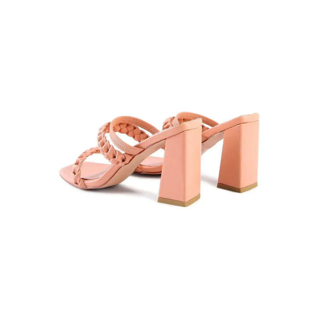 Arnie Dual Braided Strap Block Heel Sandals