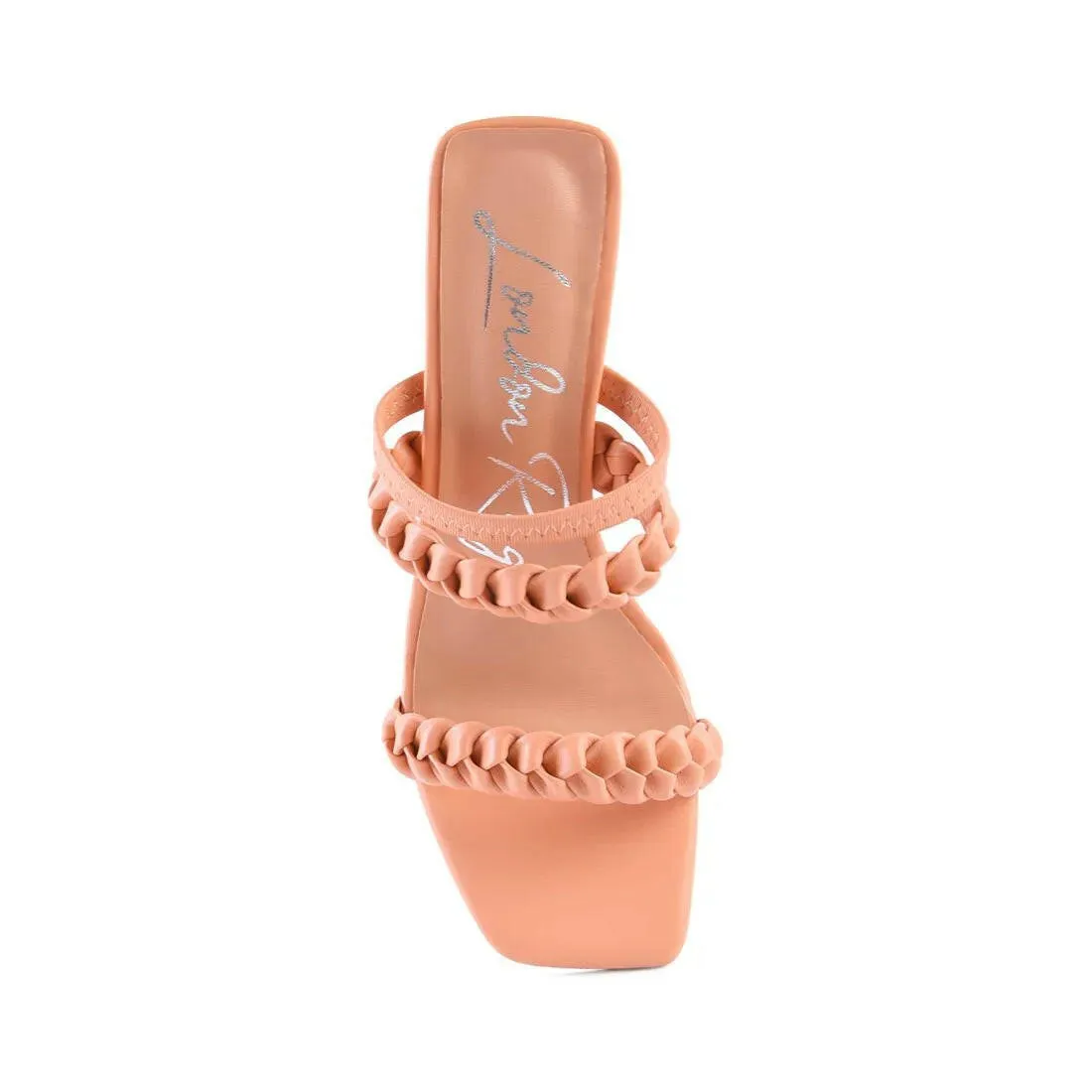 Arnie Dual Braided Strap Block Heel Sandals