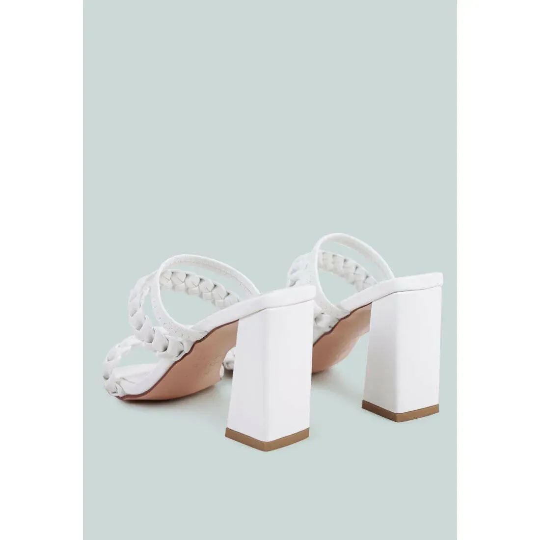 Arnie Dual Braided Strap Block Heel Sandals