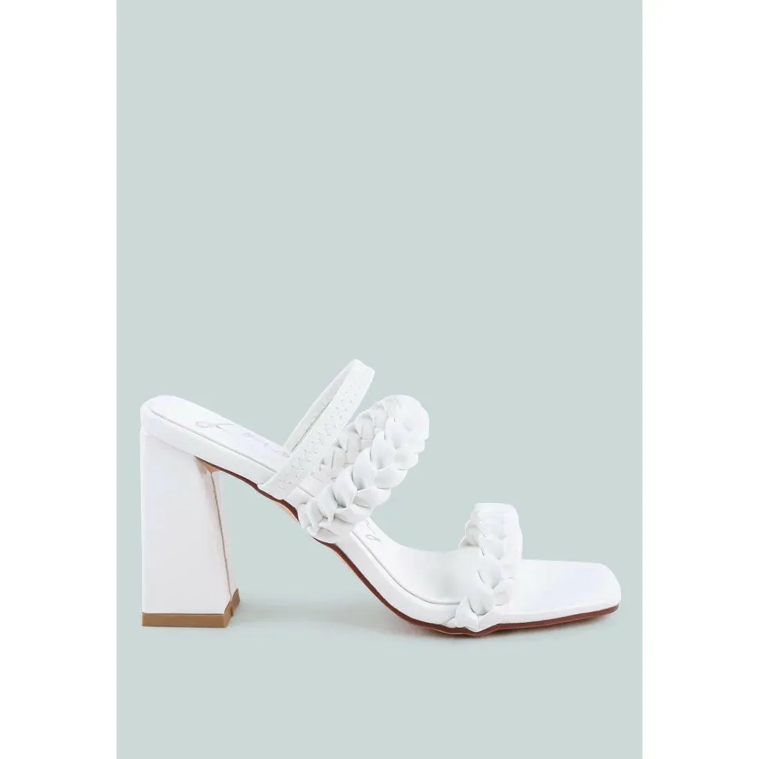 Arnie Dual Braided Strap Block Heel Sandals
