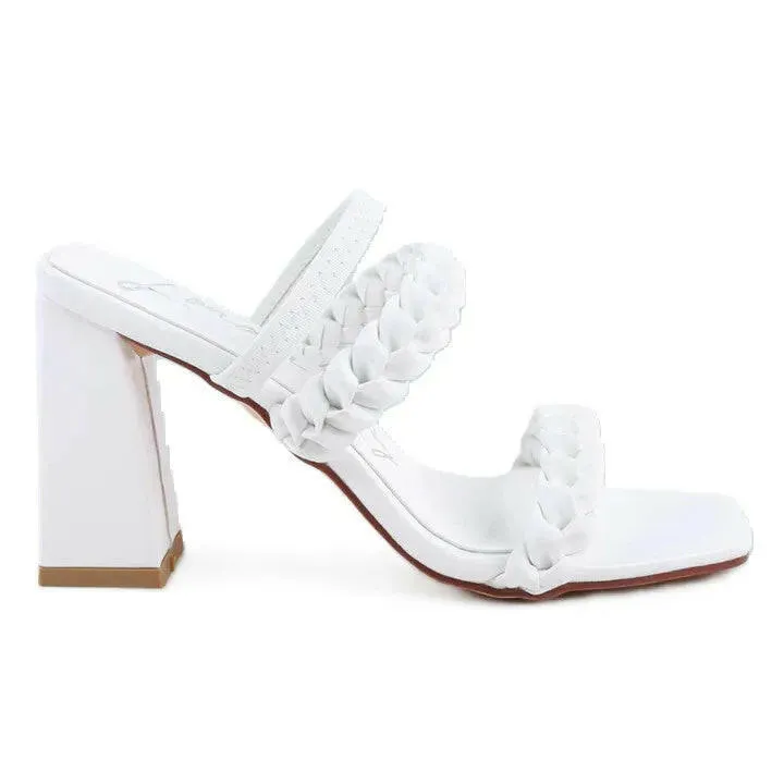 Arnie Dual Braided Strap Block Heel Sandals