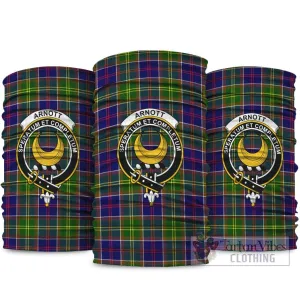 Arnott Tartan Neck Gaiters, Tartan Bandanas, Tartan Head Band with Family Crest