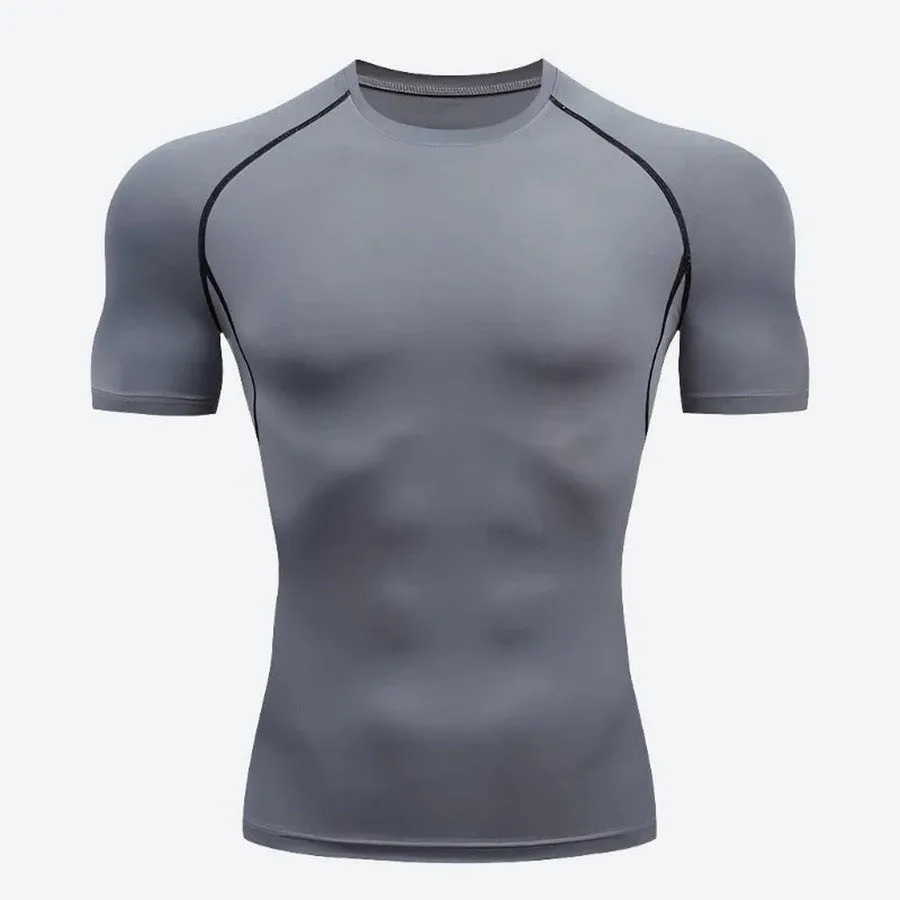 Athletic Short-Sleeve Compression Workout Shirts