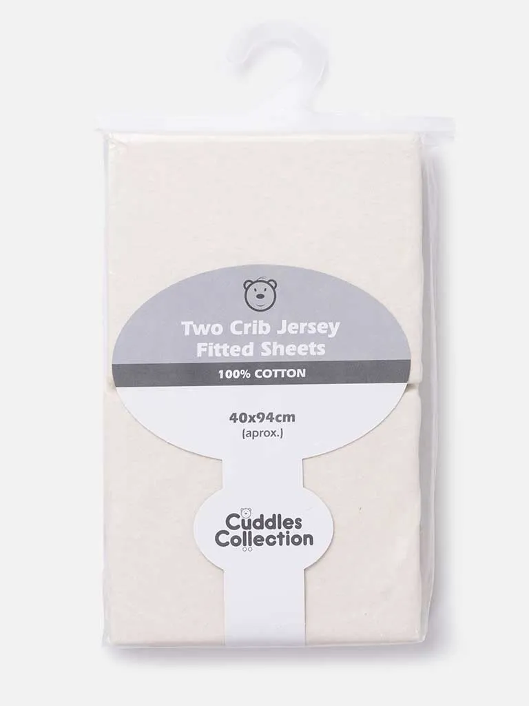 Baby Cuddles Collection Cotton Fitted Sheets (Pack of 2)-Ivory