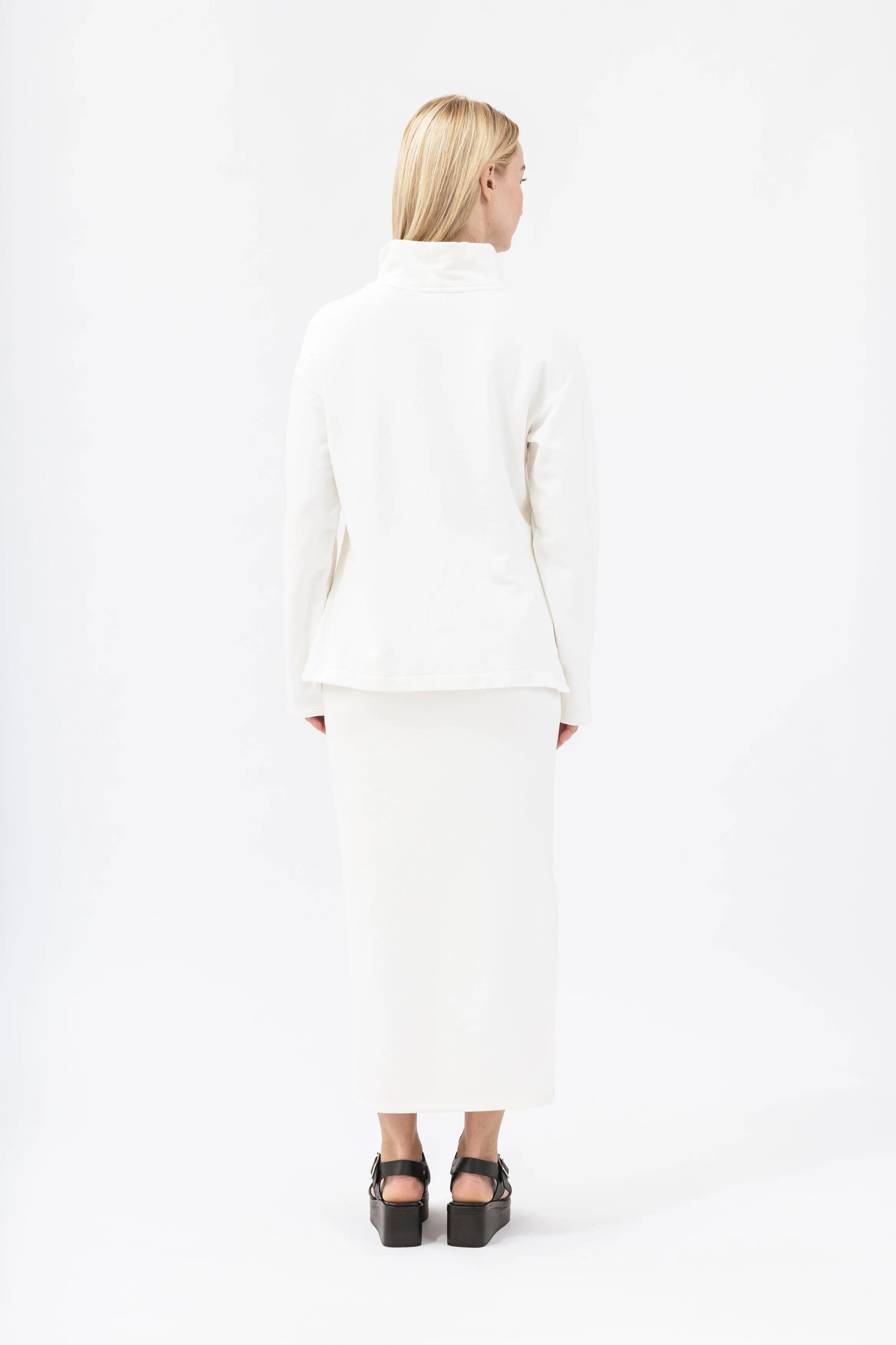 Bamboo Brushed-Back Sweat High Neck Cropped Sweatshirt