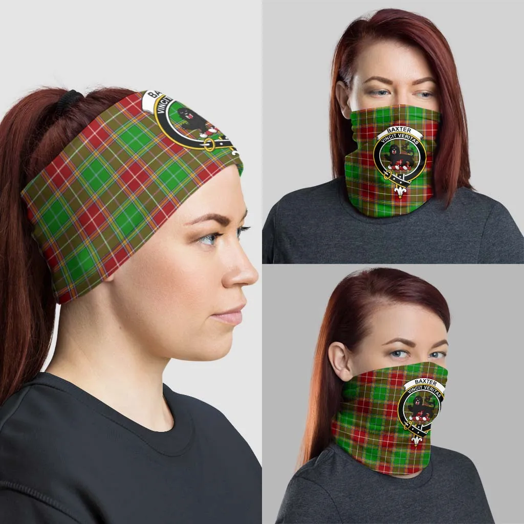 Baxter Modern Tartan Neck Gaiters, Tartan Bandanas, Tartan Head Band with Family Crest