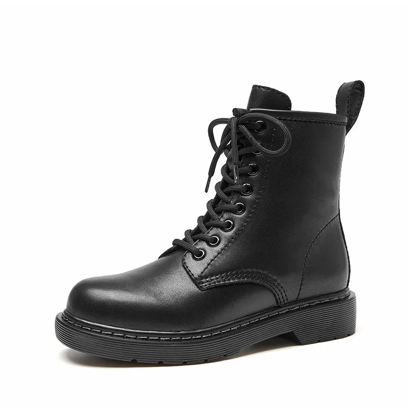 BeauToday Chunky Sole Ankle Boots for Women with Sewing