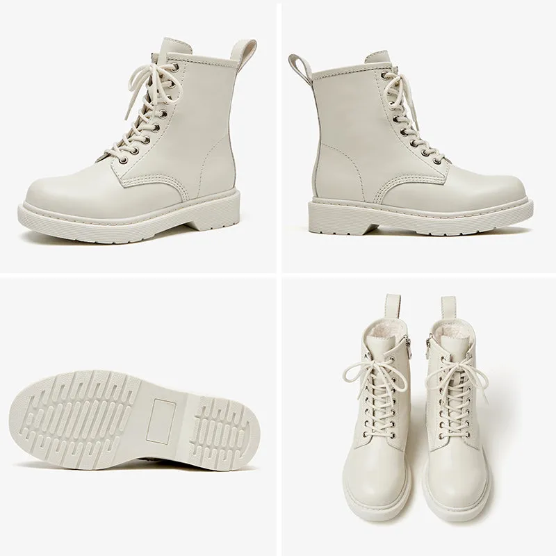 BeauToday Chunky Sole Ankle Boots for Women with Sewing