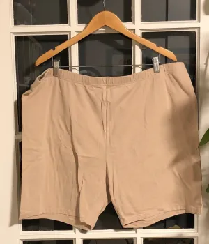 Beige High Rise Bike Shorts 4X