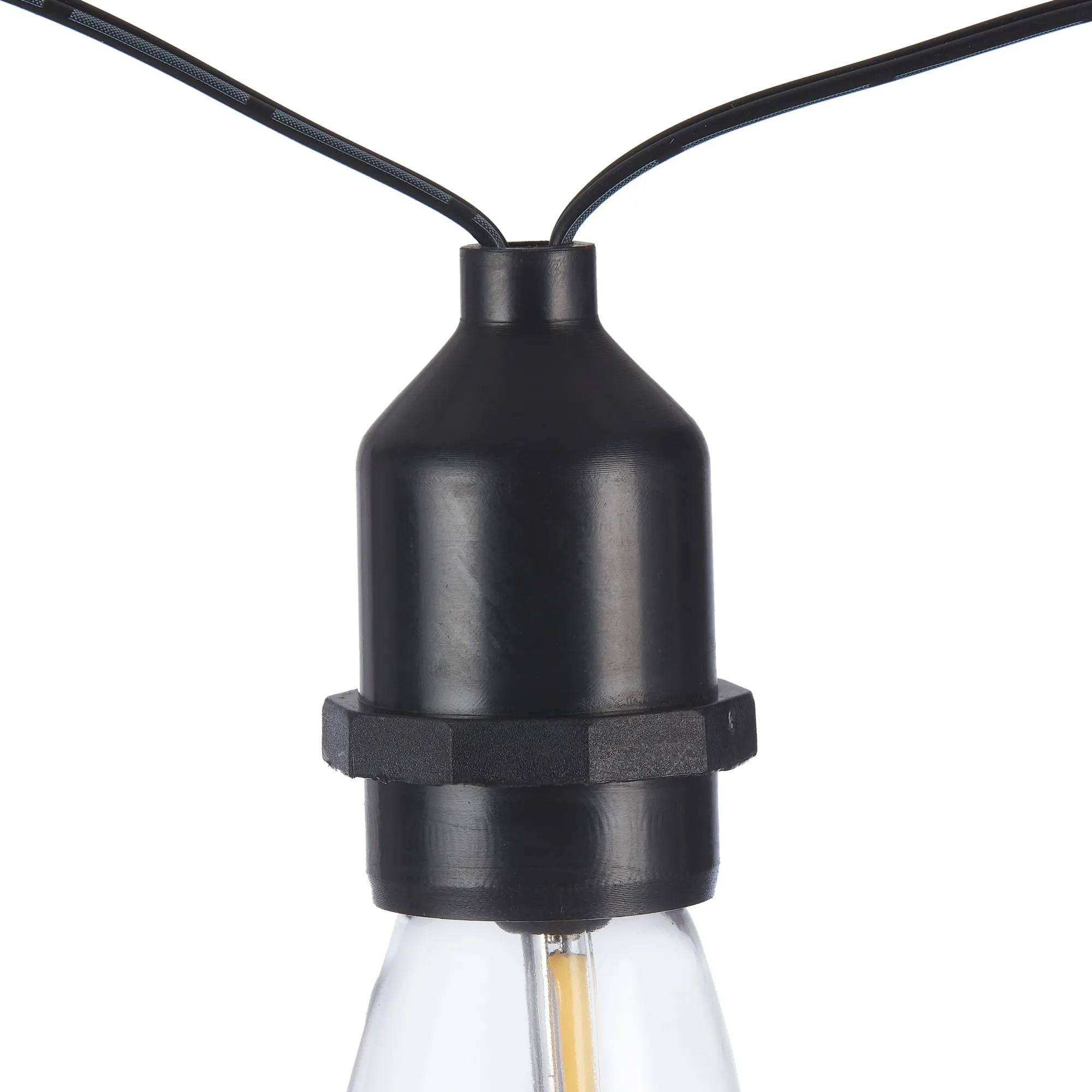 Better Homes & Gardens 15-Count Solar Powered Edison Outdoor String Lights,