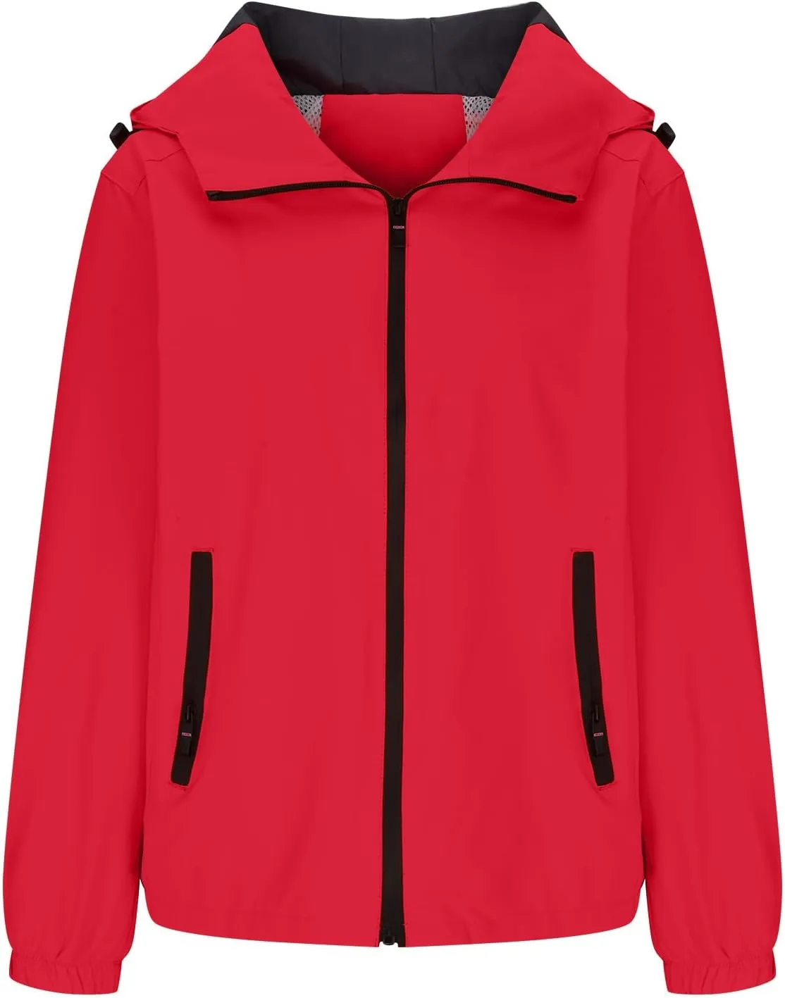 Bidobibo Waterproof Rain Jacket Women Lightweight Windbreaker with Hood Womens Long Sleeve Hooded Casual Outwear Jackets