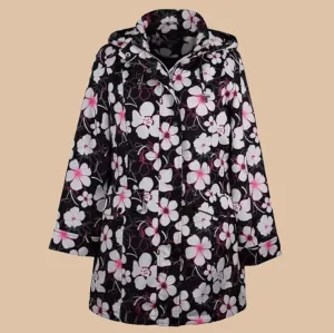 BLACK & PINK FLORAL WATER REPELLENT JACKET