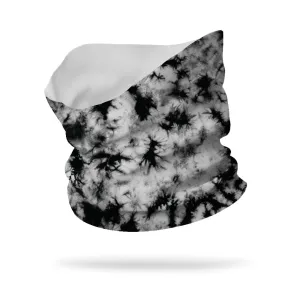 Black and White Tie Dye Wicking Neck Gaiter (12" length)