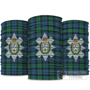 Black Watch Ancient Tartan Neck Gaiters, Tartan Bandanas, Tartan Head Band with Family Crest