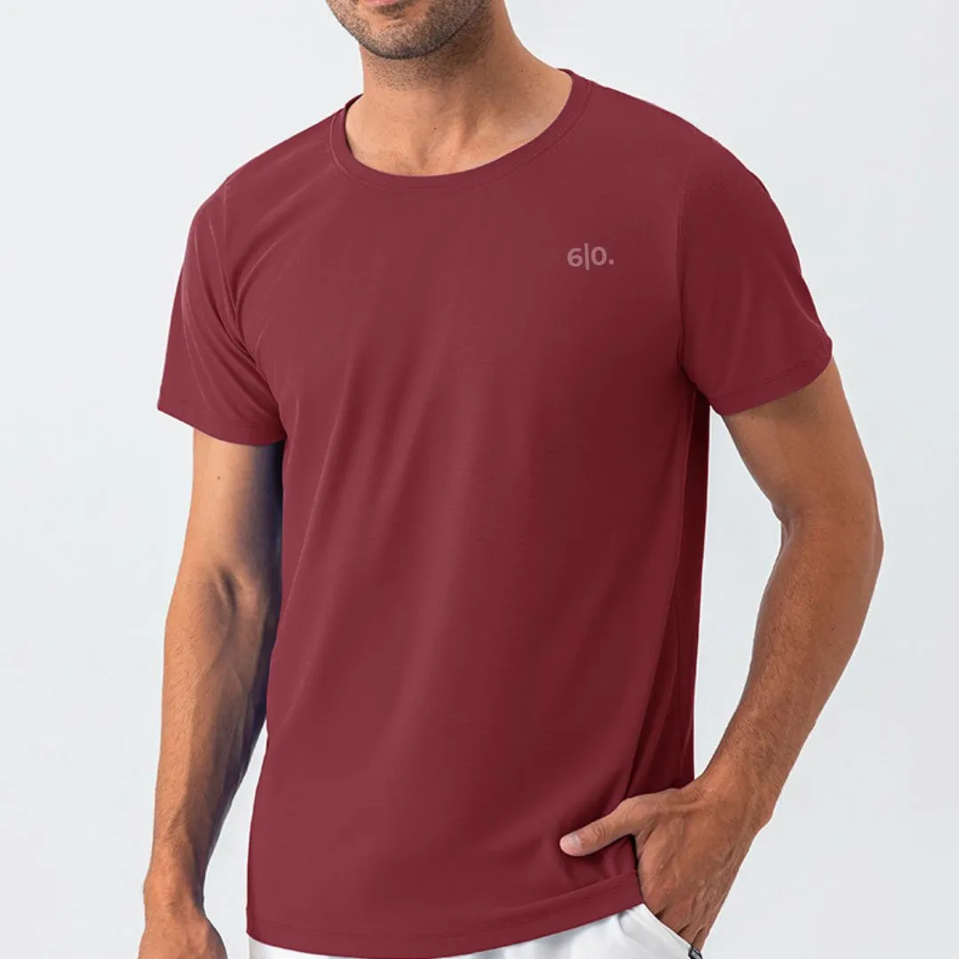 Blue quick dry material short sleeve t-shirts for men