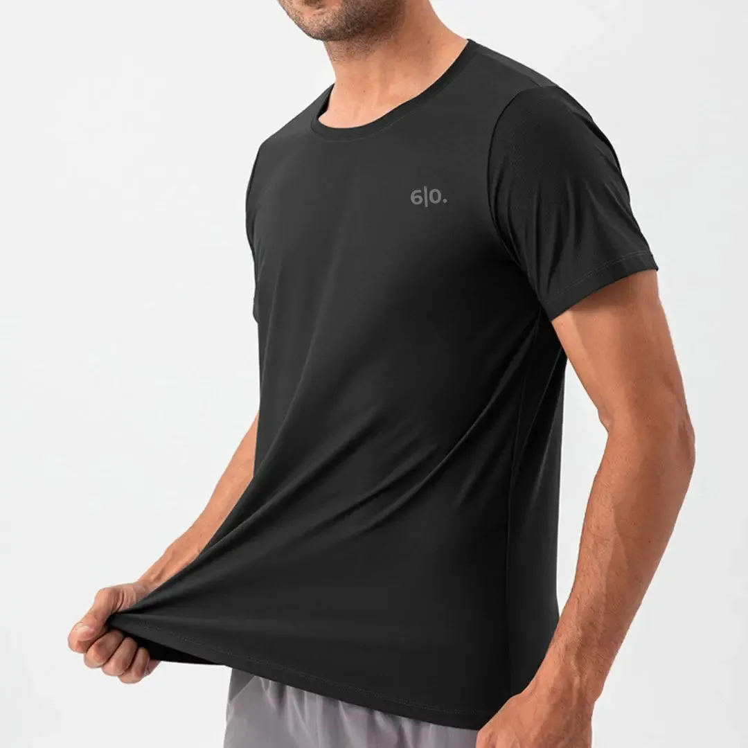 Blue quick dry material short sleeve t-shirts for men