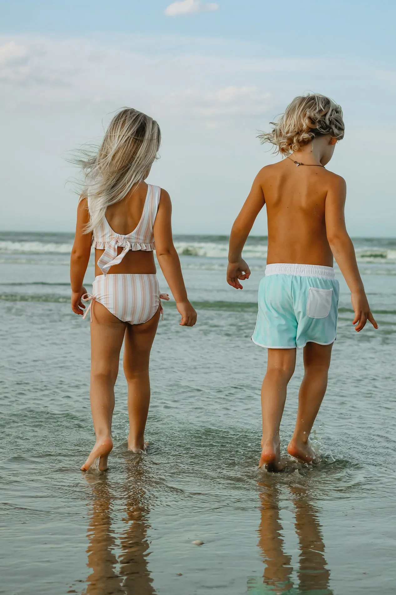 Board Shorts (mint tonal stripe)